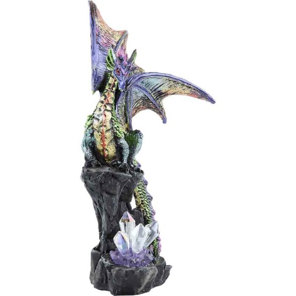 Purple Dragon with Crystals Statue