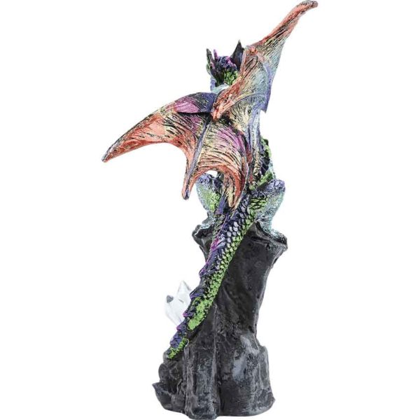 Purple Dragon with Crystals Statue