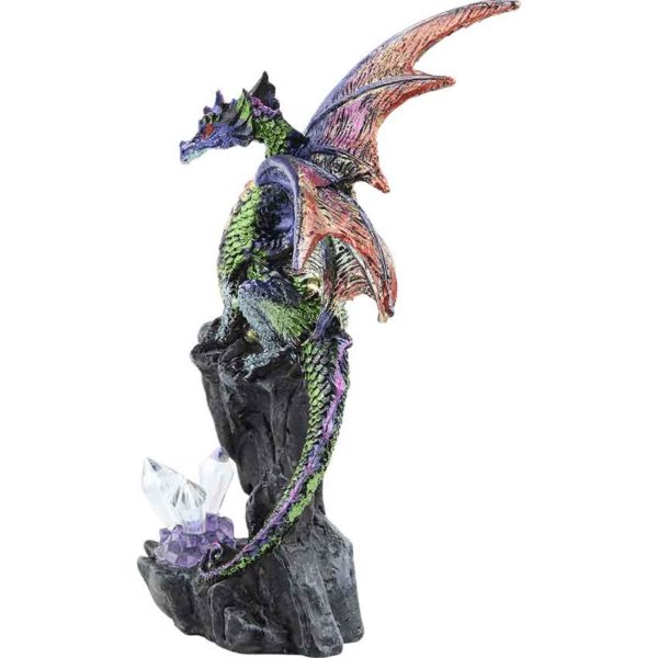 Purple Dragon with Crystals Statue