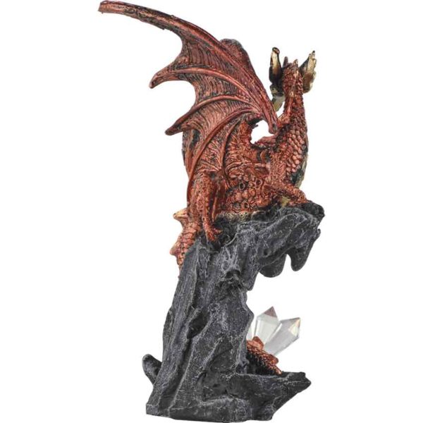 Red Dragon with Crystals Statue