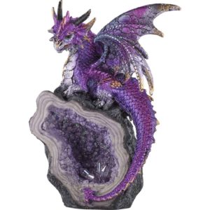 Elegant Purple Dragon Crystal Statue