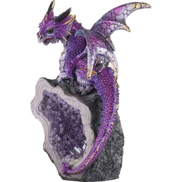 Elegant Purple Dragon Crystal Statue