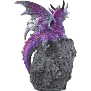 Elegant Purple Dragon Crystal Statue