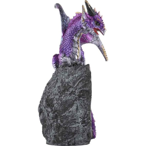 Elegant Purple Dragon Crystal Statue