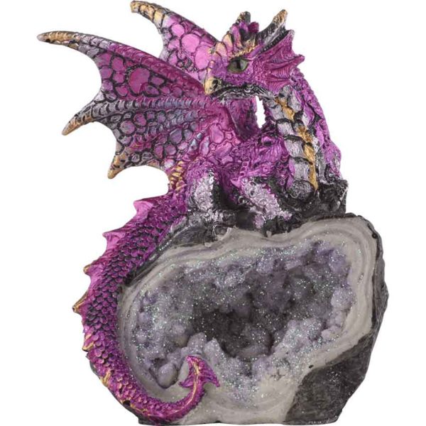 Purple Dragon Crystal Statue