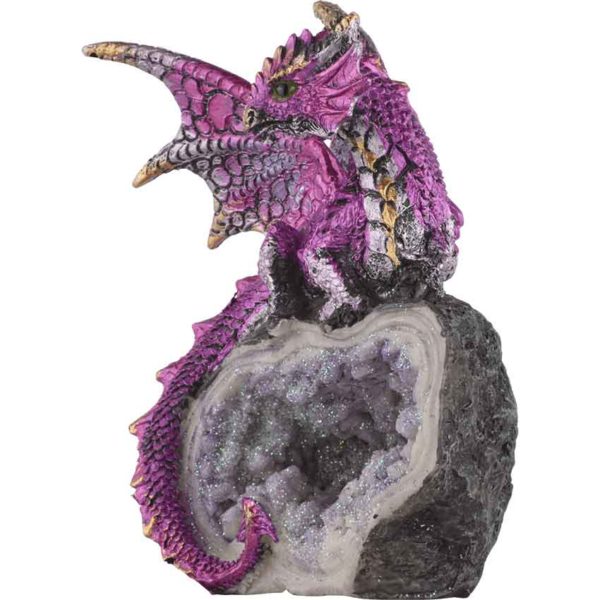 Purple Dragon Crystal Statue