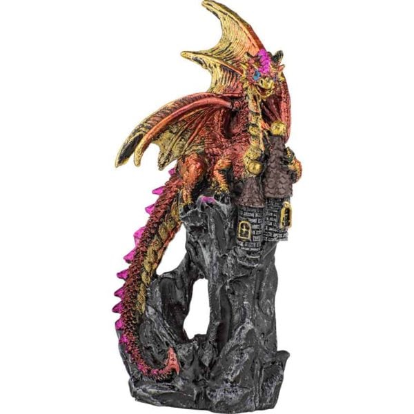 Crimson Dragon on Castle Statue
