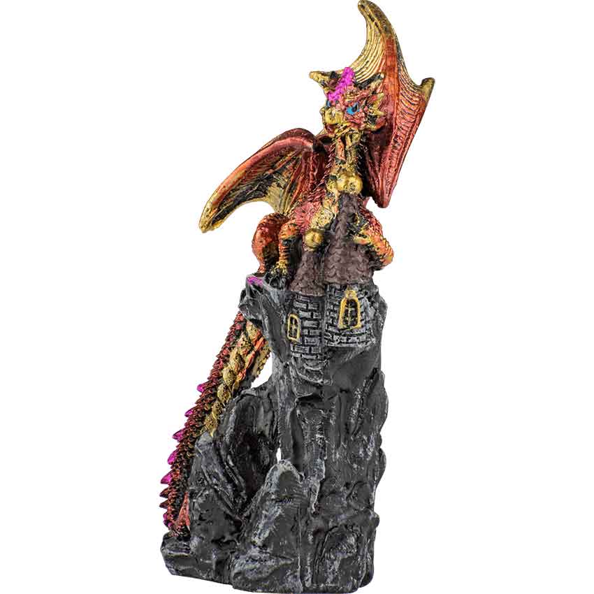 Crimson Dragon on Castle Statue