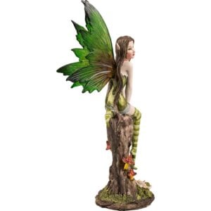 Green Fairy on Stump Statue