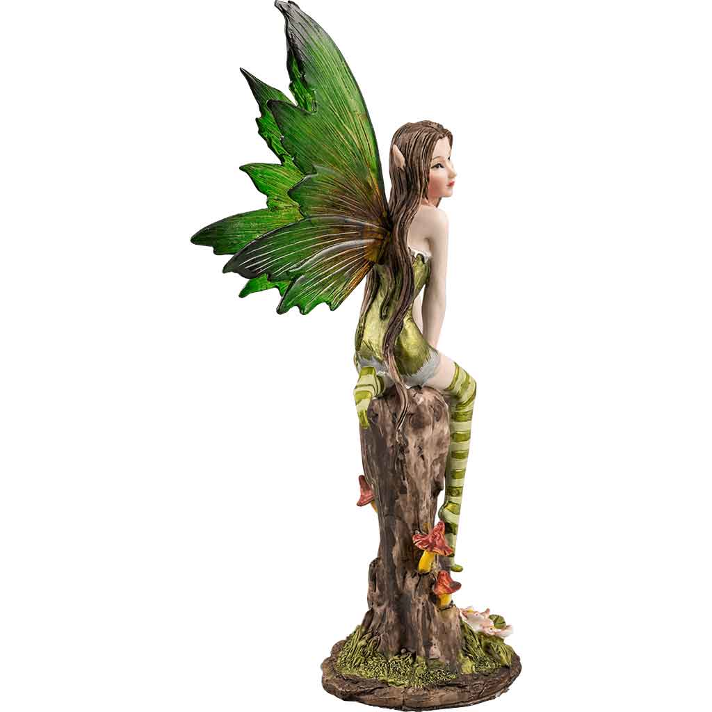 Green Fairy on Stump Statue