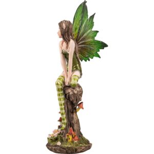 Green Fairy on Stump Statue