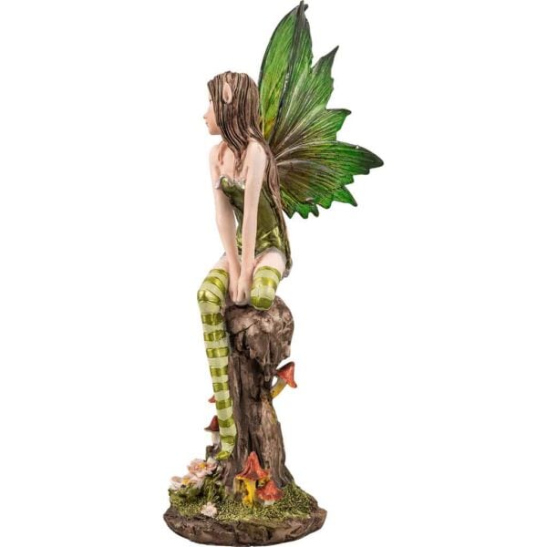 Green Fairy on Stump Statue