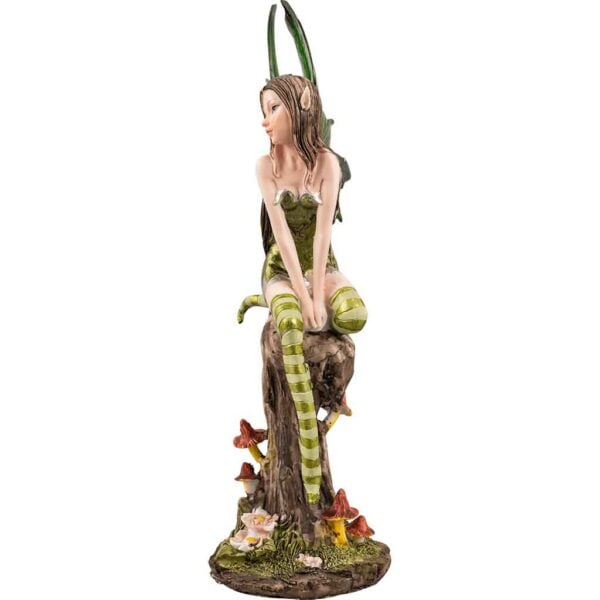 Green Fairy on Stump Statue