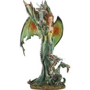 Green Fairy with Dragons Statue