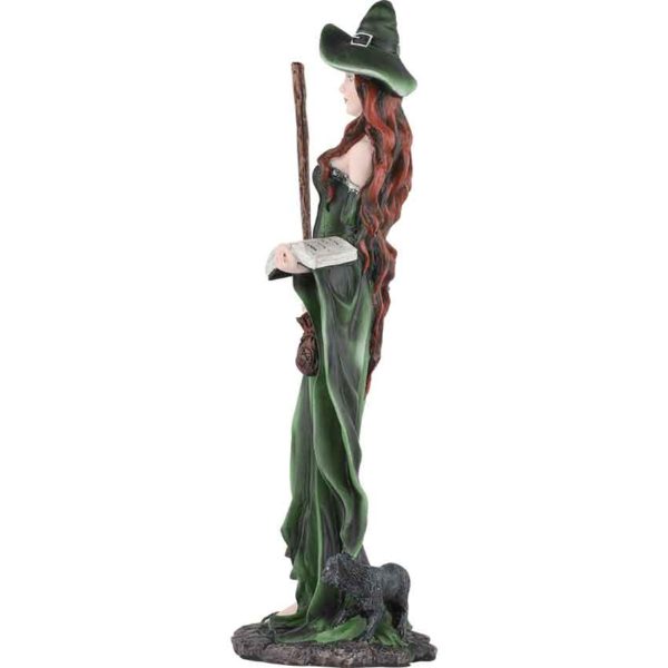 Witch Holding Broom Statue