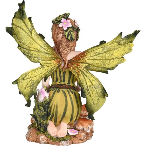 Spring Green Fairy with Butterfly Statue