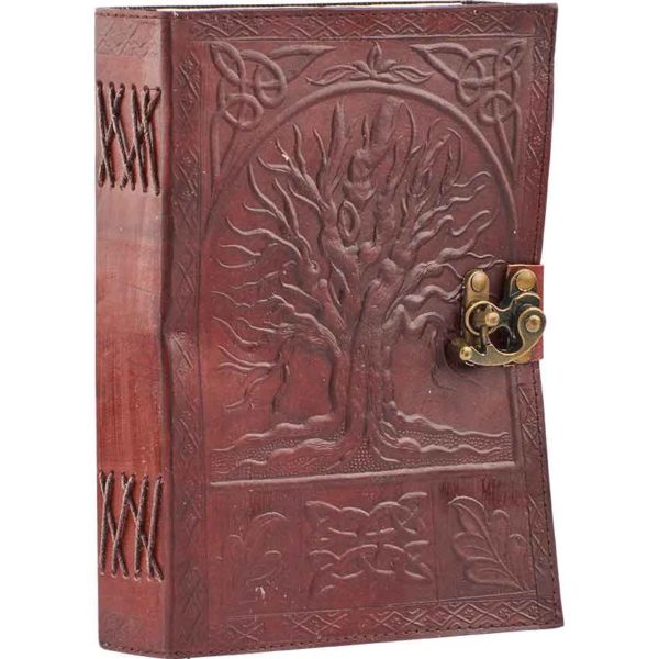 Large Leather Embossed Tree Of Life Journal With Lock