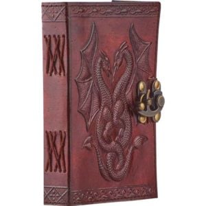 Leather Embossed Double Dragon Journal With Lock