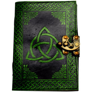 Black and Green Leather Triquetra Journal
