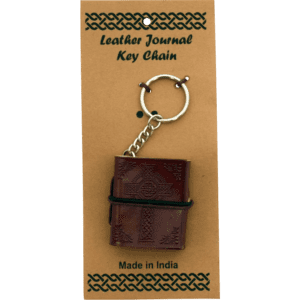 Celtic Cross Leather Journal Key Chain