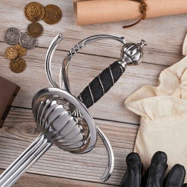 Ribbed Shell Swept Hilt Rapier