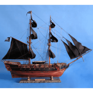 37-Inch Black Caribbean Pirate Ship Model