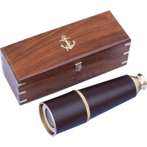 Admirals Brass and Leather Spyglass