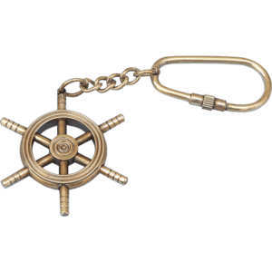 Brass Ship Wheel Keychain