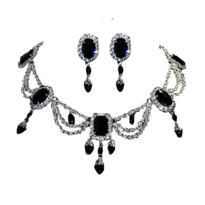Dark Queen's Crystalline Necklace and Earring Set