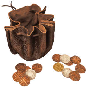 Viking Leather Pouch with Coins
