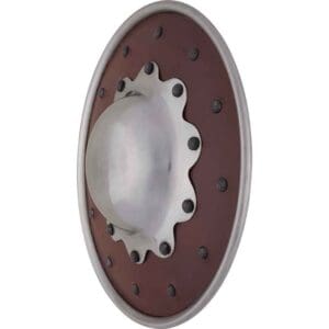 Scalloped Buckler Leather Covered - 9 Inch