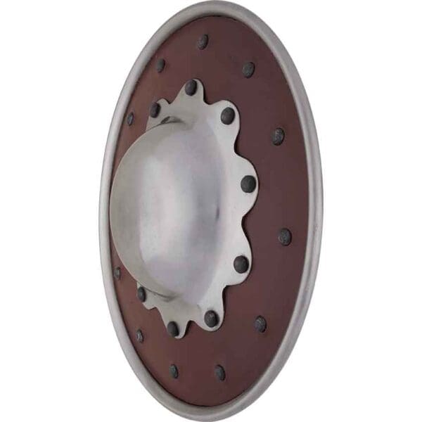 Scalloped Buckler Leather Covered - 9 Inch