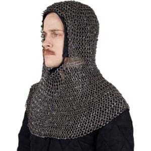 Round Ring Chainmail Coif - Dome Riveted