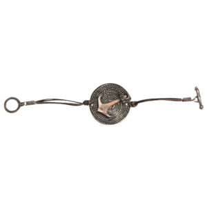 Silver and Copper Anchor Bracelet