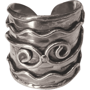 Antique Silver Waves Cuff Ring