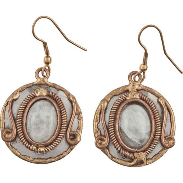 Mixed Metal Moonstone Earrings