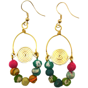 Viking Beaded Swirl Earrings