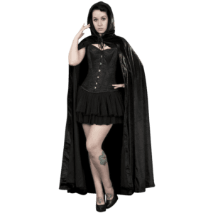 Black Velvet Hooded Cape