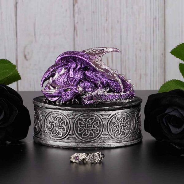 Celtic Purple Dragon Trinket Box
