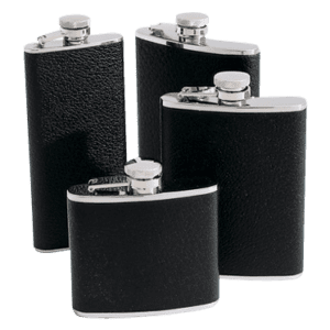 4 oz. Black Bison Leather Flask
