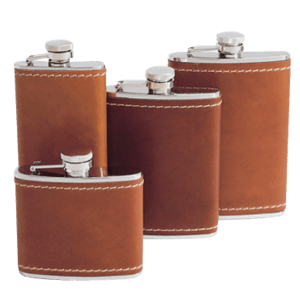 5 oz. Tan Bison Leather Flask