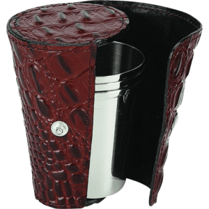 Cocktail Cup Set with Brown Case