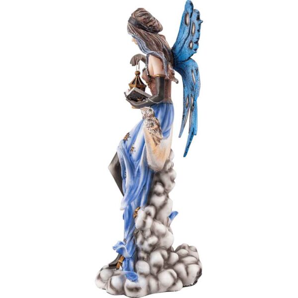 Crescent Moon Fairy and Owl Statue