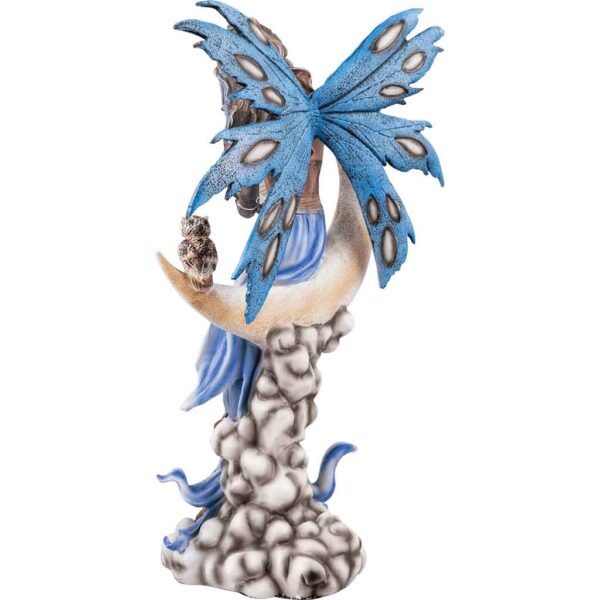 Crescent Moon Fairy and Owl Statue