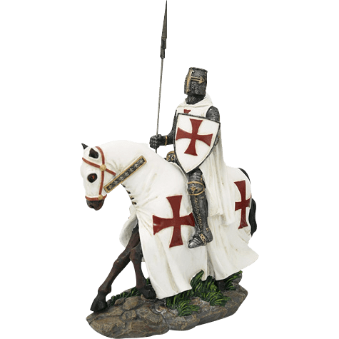Templar Knight on Horseback Statue - CC10952 - Medieval Collectibles