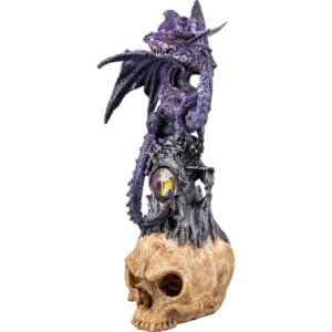 Purple Dragon on Jeweled Skull Statue