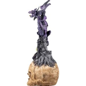 Purple Dragon on Jeweled Skull Statue