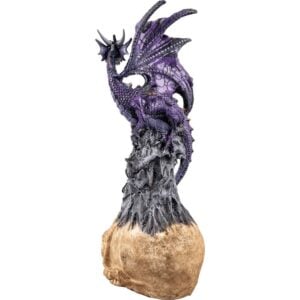 Purple Dragon on Jeweled Skull Statue