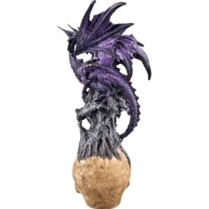 Purple Dragon on Jeweled Skull Statue