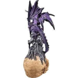 Purple Dragon on Jeweled Skull Statue